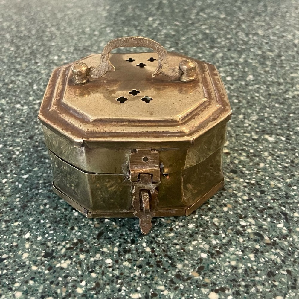 Antique Brass Incense Box